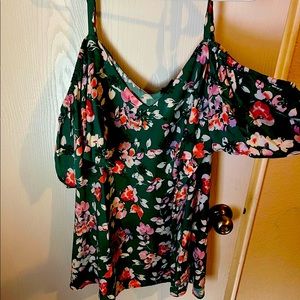 Green,Pink , White Cold Shoulder Top from Torrid! Size 3X